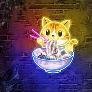 ネオンサイン ラーメン ネコ