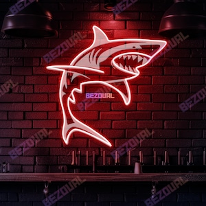 Shark Neon Sign Shark Led Lights Shark LED Neon Light Ocean Animal Decor Ocean Shark Neon Sign Custom Shark Neon Wall Art Personalized Gifts