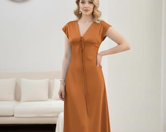 Silk Dress Party Elegant Silk Dress Evening Silk Midi Dress Beautiful Silk Midi Dress A Line Silk Dress Simple Silk Dress Evening Dress Gift
