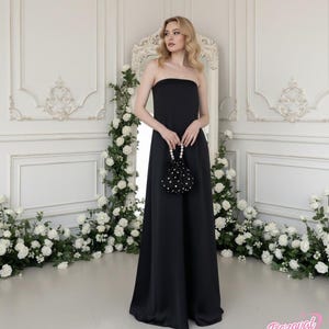black strapless maternity bridesmaid dress Pretty Perfect main image 0