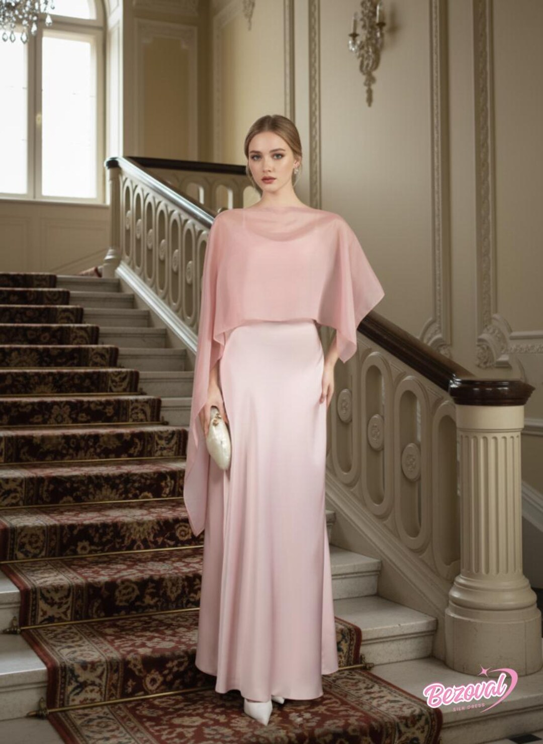 light pink wedding guest dress Blush Formal Maxi Dresses Open Back Lace Sleeve Beach Dresses APD3449 Made to combine comfort with style Blush Pink Lace Wedding Guest