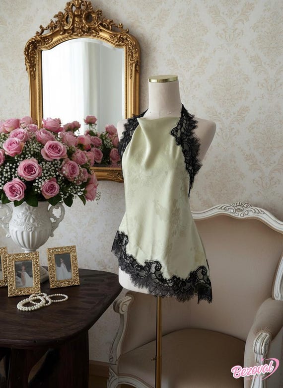 Silk Blouse with Lace Handmade Silk Top for Women Elegant Feminine Style Custom Tailored Blouse for Work or Special Occasions Silk Top Women