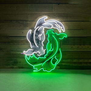 Koi Fish Neon Sign Koi LED Lights Custom Japan Fish Neon Sign Koi Lover Gifts Custom Koi Fish Wall Art Decors Home Room Wall Decors LED Sign