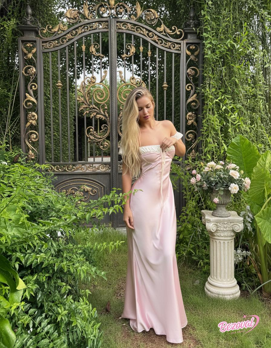flutter sleeve crepe satin ruffle bridesmaid dress Long Formal Flutter Sleeves Bridesmaids Dress main image 0