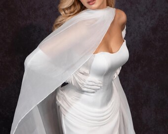 Corset trouwjurk satijnen trouwjurk chiffon cape strapless zeemeermin corset jurk lieverd hals op maat gemaakt sexy minimalistische zijden jurk