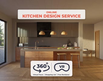 Benutzerdefiniertes 3D-Küchendesign: Virtuelle Tour & unbegrenzte Überarbeitungen (digitales Produkt)