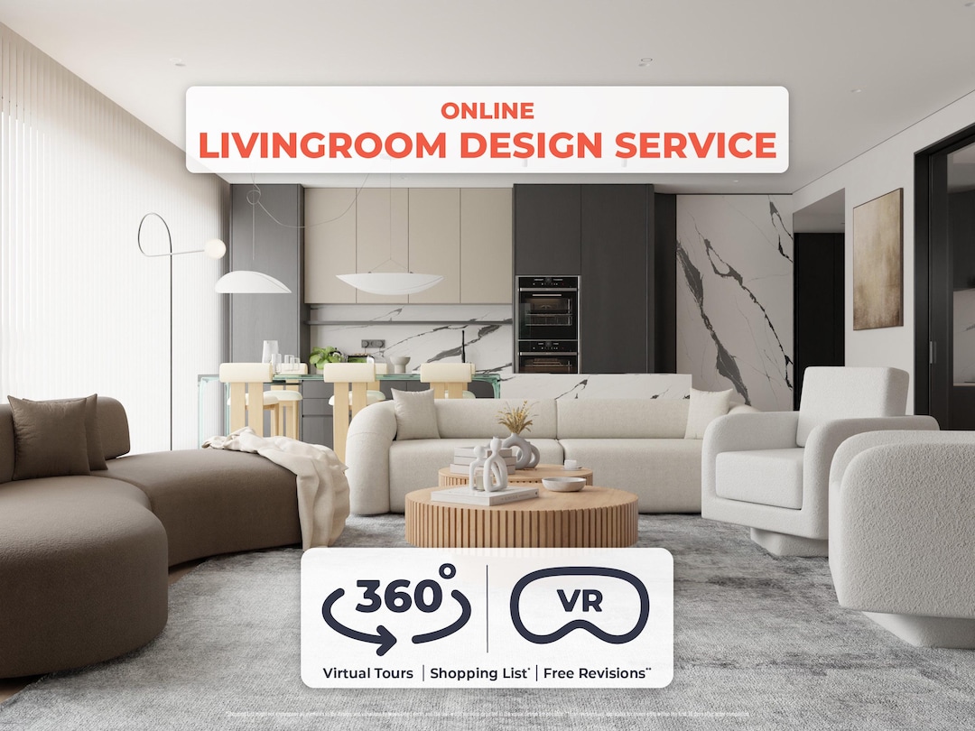Custom Living Room Design Service: 3D Rendering & Virtual Tour - Etsy