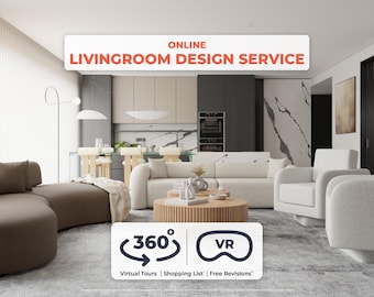 Kundenspezifisches Wohnzimmer-Design-Service: 3D-Darstellung & Virtueller Rundgang