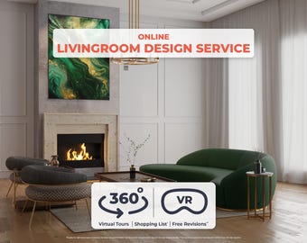 3D Wohnzimmer Design Service: Virtueller Rundgang & Renovation (Digitales Produkt)