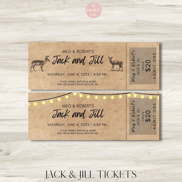 Digital Download Jack & Jill Ticket Bundle | DIY Instant Download | Jack and Jill Digital Download | Stag and Doe