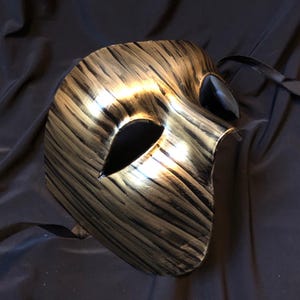 Abstract Phantom Mask Black And Gold Masquerade Mask