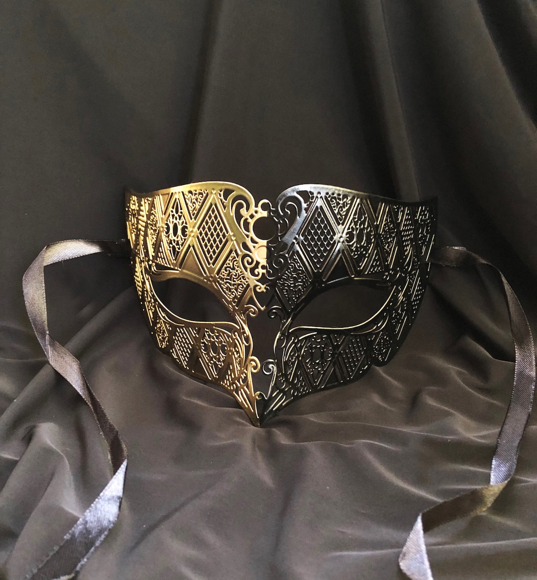 Men's Gold and Black Mask Venetian Masquerade Mask - Etsy