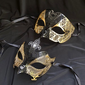 Couples Venetian Masquerade Masks Luxury Metal Masks