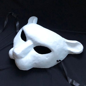 Paintable Cougar Mask Paper Mache DIY Animal Mask