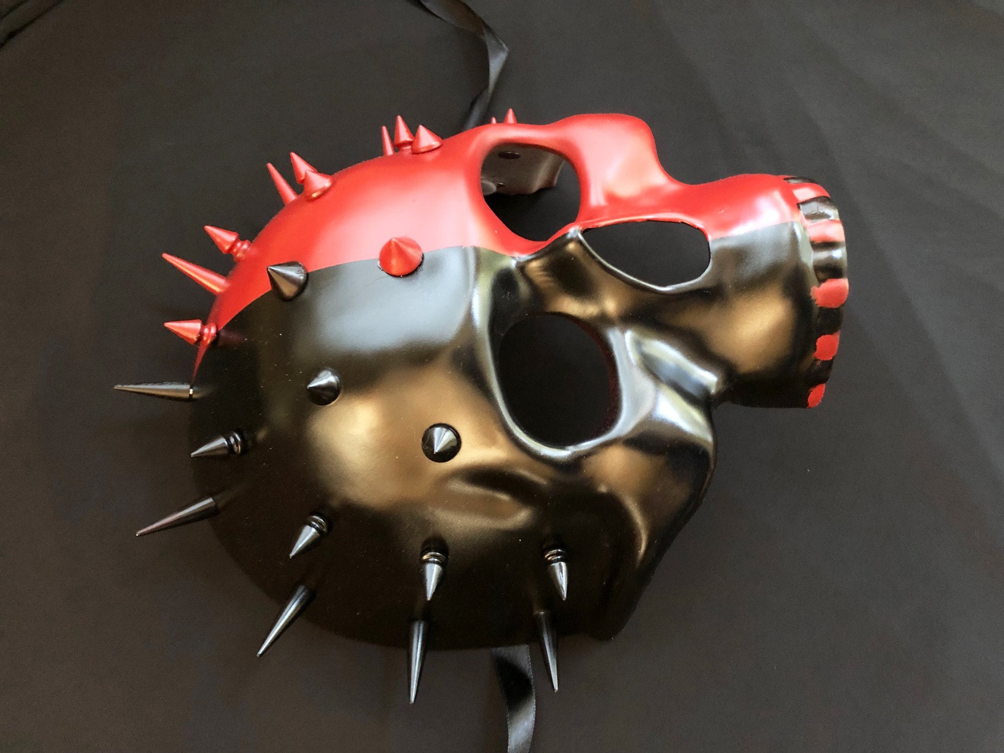 個人装備 Blood-sucking spiked mask Spiked Steampunk LED Leather Mask – RaveBeetle