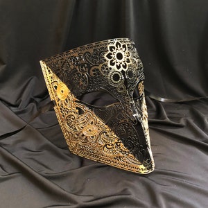Men&#39;s Metal Mask Venetian Masquerade Mask Gold And Black