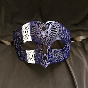 Maskeradebal heren marineblauw met witte streep