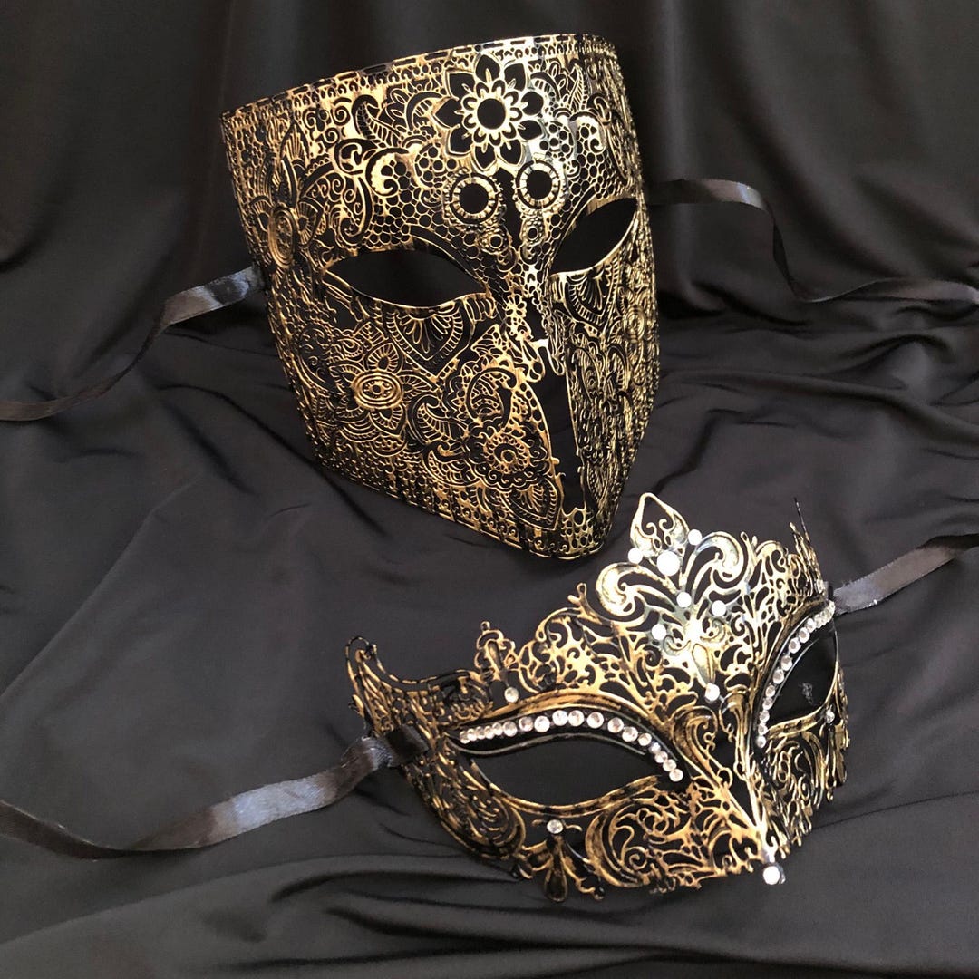 Couples Gold Masquerade Masks - Etsy