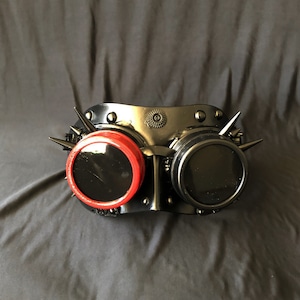 Steampunk Mask Buring Man Goggles Mask Black And Red