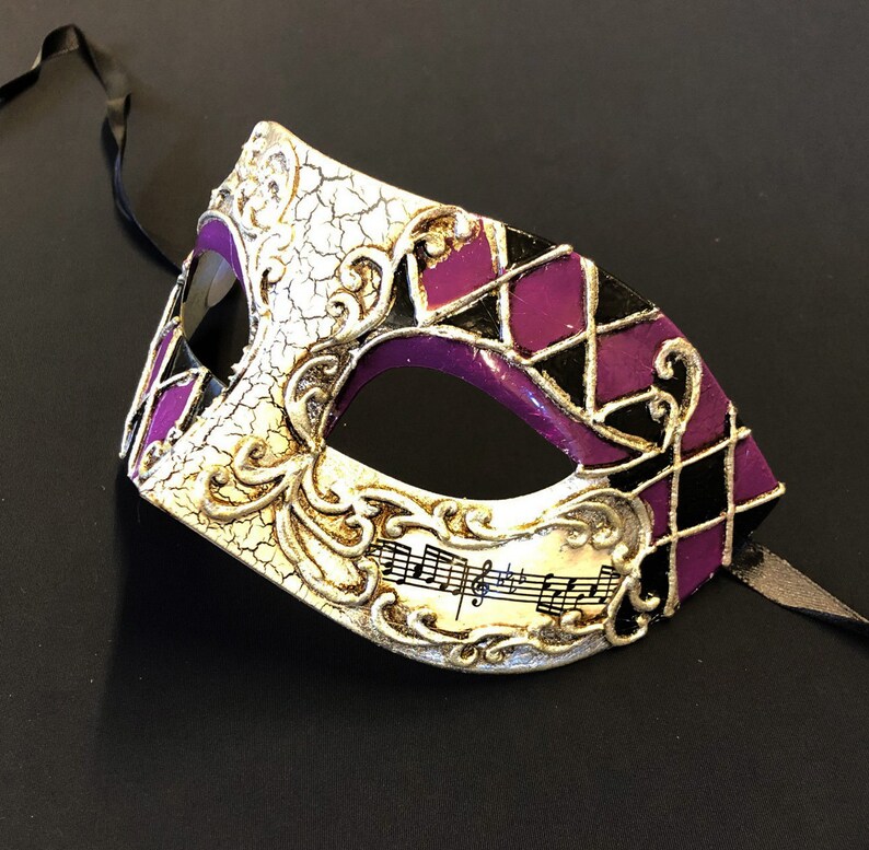 Men's Mask Masquerade Ball Mask Purple and Black Etsy