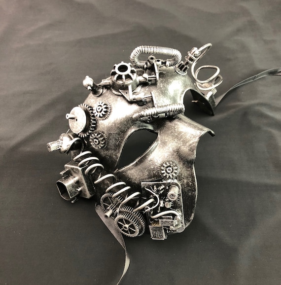 Silver Steampunk Phantom Mask Cyborg Burning Man Mask - Etsy