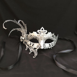 Venetiaans masker damesmasker zilver en zwart