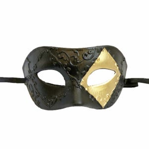 Men&#39;s Gold And Black Mask Venetian Masquerade Mask