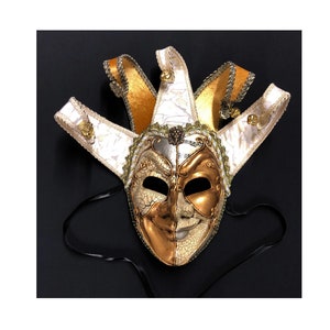 Gold And Silver Venetian Jester Mask