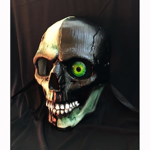 Maschera teschio apocalisse zombie nera e verde