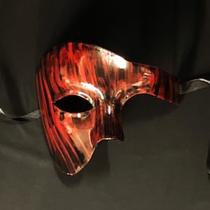 Abstract Phantom Mask Red And Black Masquerade Mask