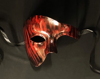 Abstract Phantom Mask Red And Black Masquerade Mask