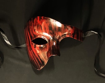 Abstract Phantom Mask Red And Black Masquerade Mask