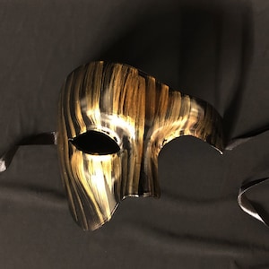 Abstract Phantom Mask Black And Gold Masquerade Mask