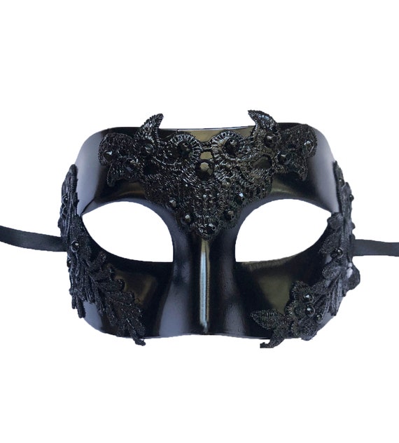 Roman Mask Black Masquerade Mask - Etsy