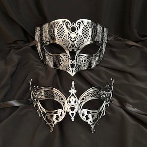 Maschere di lusso veneziane in argento e nero