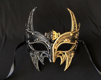 Luxury Metal Venetian Masquerade Mask Gold And Black