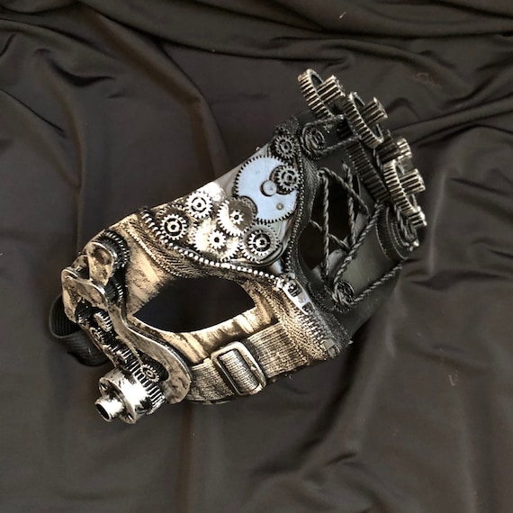 Steampunk Mask Silver And Black Burning Man Mask