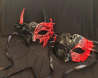 Couples Abstract Masks Red And Black Eye Masks