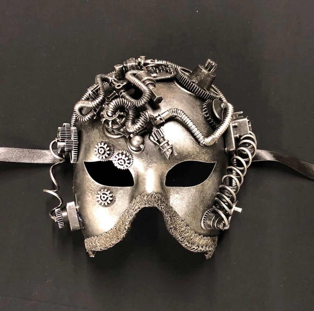 Silver Sequin Black Swish Mask - FantasyCostumes.com