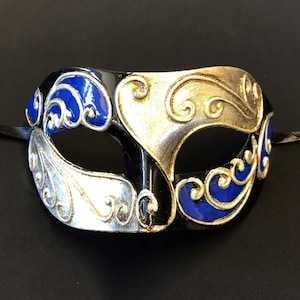 Men&#39;s Venetian Masquerade Eye Mask Blue