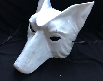 Paintable Wolf Mask Paper Mache DIY Animal Mask