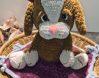 Hund mit Kuscheldecke| Kuscheltier | Amigurumi | Handmade | gehäkelt