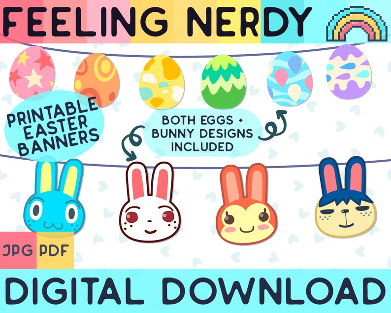 Animal Crossing Bunny Day Printable Banner Etsy
