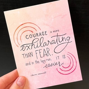 Citation de courage Impression de carte postale inspirante Eleanor Roosevelt