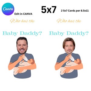 C'est qui le papa ? Jeu à gratter pour baby shower | Téléchargement numérique | Carte de jeu imprimable 5 x 7 | Jeu DIY de baby shower | Activité de fête amusante