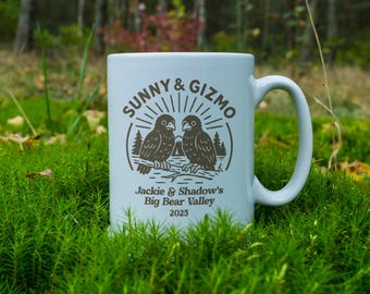 Sunny & Gizmo Mug - Jackie and Shadow Fan Gift,  Big Bear Eagle Nest Cam, Funny Gift for Nature Lover, Bird Watcher Coffee Cup