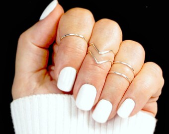 6pc Argent Boho Femmes Stack Plain Above Knuckle Bague Midi Doigt Tip Bague Ensemble # 6pc Argent Boho Femmes Stack Plain Above Knuckle Bague Midi Doigt Tip Bague Ensemble #