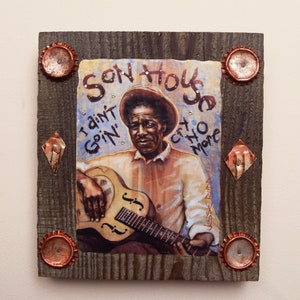 Son House Portrait auf Holz / Blues Art / 3D Kunstdruck / Blues Musiker Malerei / Geschenk für Blues Musik Fan / Blues Musik Kunst / Geschenkidee