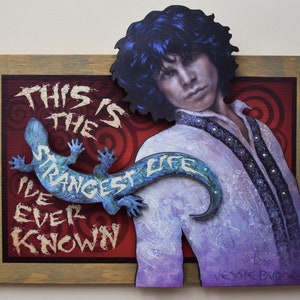 Jim Morrison 3D portrait on wood / 1960s Rock and Roll art / Classic rock painting / The Doors / Gift for music fan / Birthday idea /Rock
