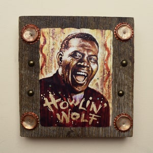 Portrait de Howlin' Wolf sur bois / Blues art / Impression d’art 3D / Peinture de musicien Blues / Cadeau pour fan de musique Blues / Art de musique Blues / Idée cadeau